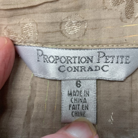 Proportion Petite 4 Season  Button Down Short Sleeve Blouse w Lurex - Picture 10 of 13